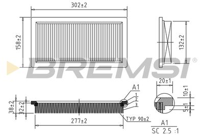 Gaisa filtrs BREMSI FA1382