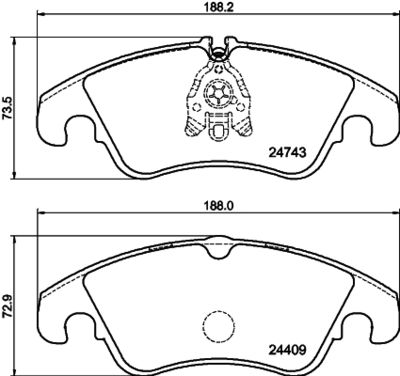 Bremžu uzliku kompl., Disku bremzes HELLA PAGID 8DB 355 014-741