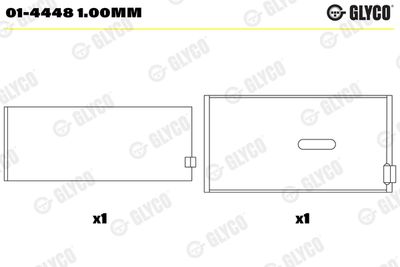 Klaņa gultnis GLYCO 01-4448 1.00mm