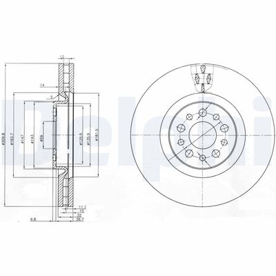 Тормозной диск DELPHI BG3898