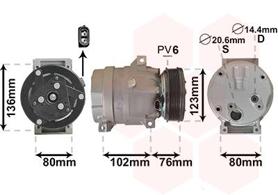 Компрессор, кондиционер VAN WEZEL 4300K069