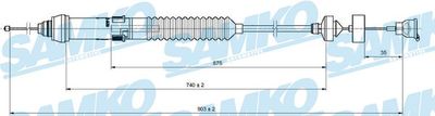 Трос, управление сцеплением SAMKO C0018C