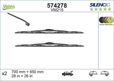Stikla tīrītāja slotiņa VALEO 574278