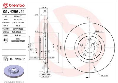 Bremžu diski BREMBO 09.N256.21