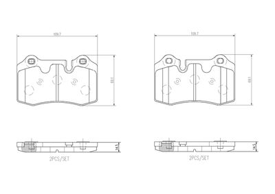 Комплект тормозных колодок, дисковый тормоз BREMBO P 02 003