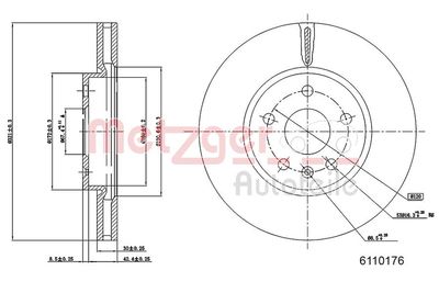 Тормозной диск METZGER 6110176