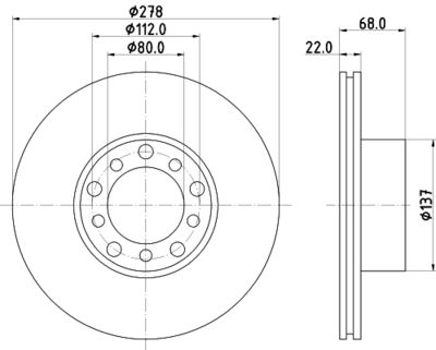 HELLA PAGID 8DD355100401 Bremžu diski