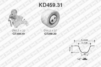 Zobsiksnas komplekts SNR KD459.31