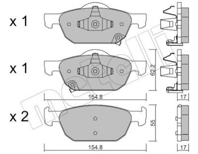 Комплект тормозных колодок, дисковый тормоз METELLI 22-0866-0