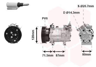 Компрессор, кондиционер VAN WEZEL 4300K281