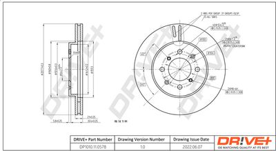 Тормозной диск Dr!ve+ DP1010.11.0578