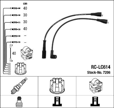 Augstsprieguma vadu komplekts NGK 7206