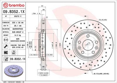Тормозной диск BREMBO 09.B352.1X