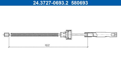 Тросик, cтояночный тормоз ATE 24.3727-0693.2