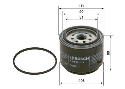 Degvielas filtrs BOSCH F 026 402 273