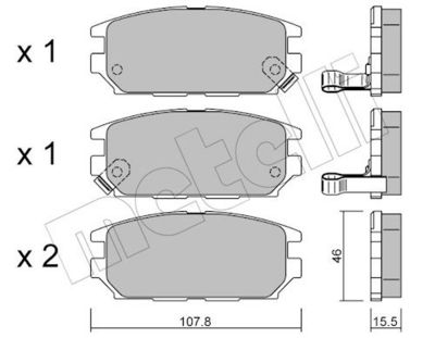 Bremžu uzliku kompl., Disku bremzes METELLI 22-0483-0