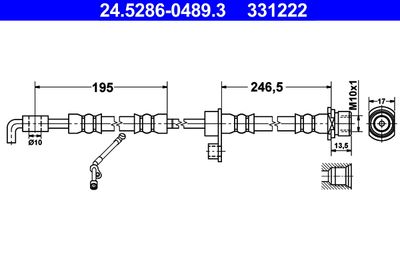 Тормозной шланг ATE 24.5286-0489.3