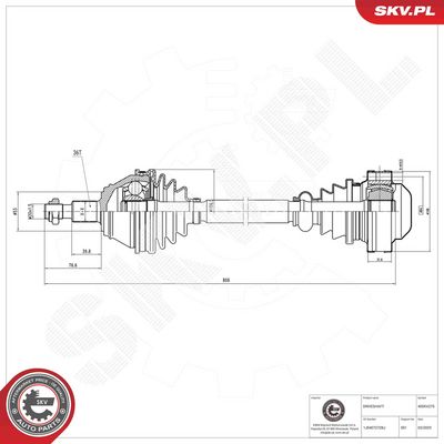Piedziņas vārpsta ESEN SKV 40SKV275