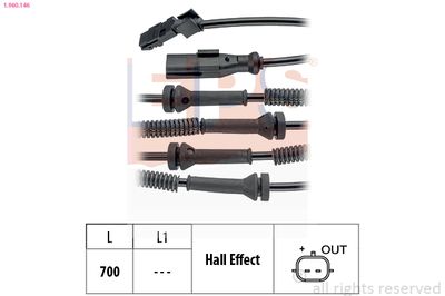 Датчик, частота вращения колеса EPS 1.960.146