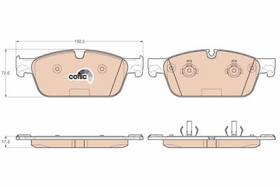 Bremžu uzliku kompl., Disku bremzes TRW GDB1970