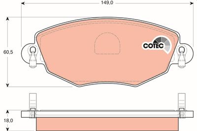 Комплект тормозных колодок, дисковый тормоз TRW GDB1434