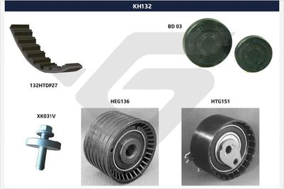 Комплект ремня ГРМ HUTCHINSON KH 132