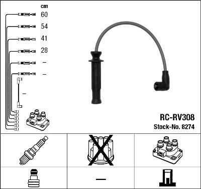 Комплект проводов зажигания NGK 8274