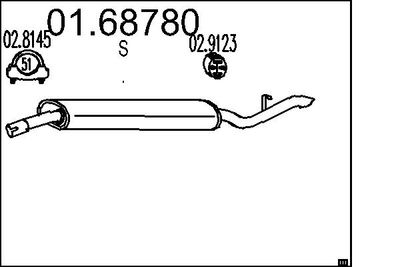 Глушитель выхлопных газов конечный MTS 01.68780