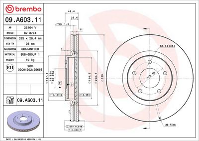 Bremžu diski BREMBO 09.A603.11