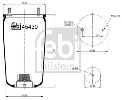 Pneimoatsperes spilvens, Pneimopiekare FEBI BILSTEIN 45430