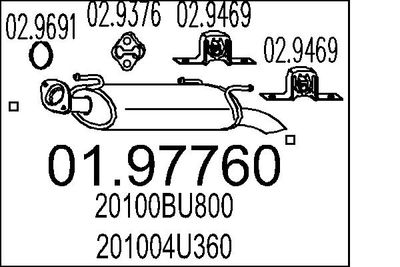 Глушитель выхлопных газов конечный MTS 01.97760