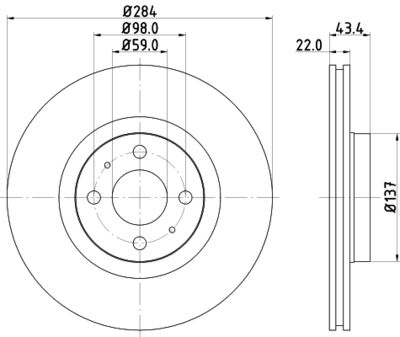 Bremžu diski HELLA PAGID 8DD 355 102-391