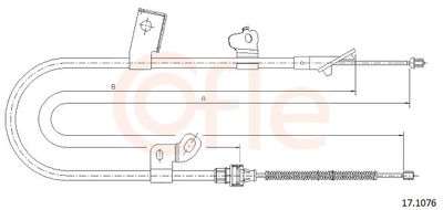 Тросик, cтояночный тормоз COFLE 17.1076