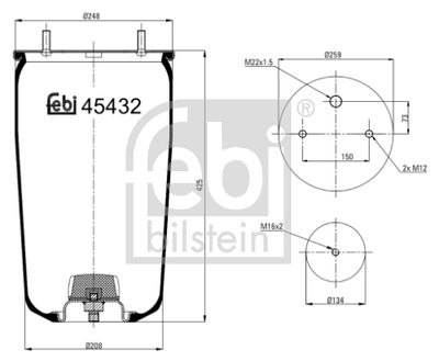 Pneimoatsperes spilvens, Pneimopiekare FEBI BILSTEIN 45432