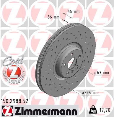 Тормозной диск ZIMMERMANN 150.2988.52