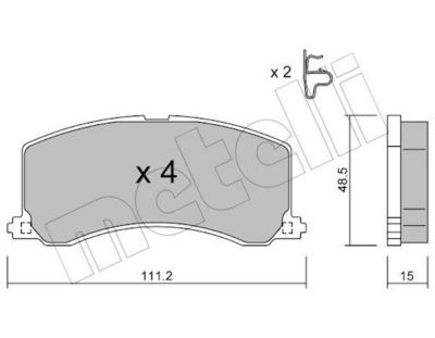 Комплект тормозных колодок, дисковый тормоз METELLI 22-0248-0