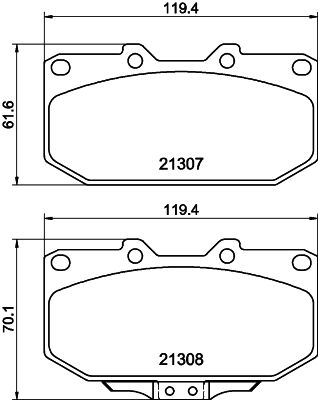 Bremžu uzliku kompl., Disku bremzes HELLA PAGID 8DB 355 016-791