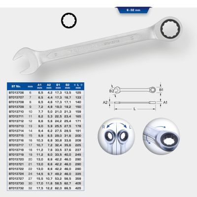 Uzmaucamā uzgriežņu atslēga ar sprūdmehānismu KS TOOLS BT013721