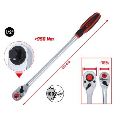 Uzgriežņu atslēga ar pārslēdzamu sprūdmehānismu KS TOOLS 935.1295