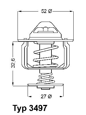 Termostats, Dzesēšanas šķidrums BorgWarner (Wahler) 3497.88D