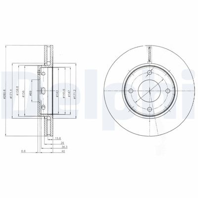 Bremžu diski DELPHI BG4127