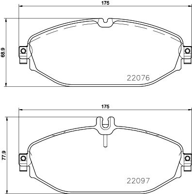 HELLA PAGID 8DB355021921 Bremžu uzliku kompl