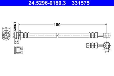 Тормозной шланг ATE 24.5296-0180.3