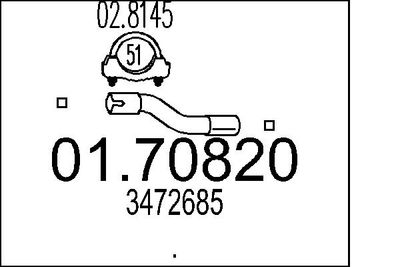 Izplūdes caurule MTS 01.70820