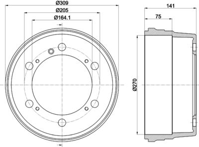 Тормозной барабан HELLA 8DT 355 301-661