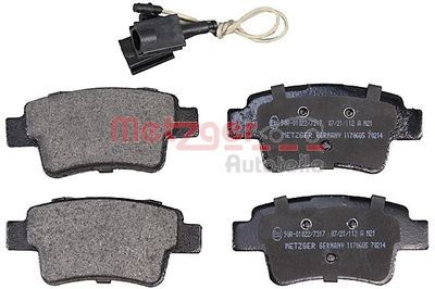 Комплект тормозных колодок, дисковый тормоз METZGER 1170685