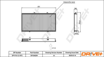 Фильтр, воздух во внутренном пространстве Dr!ve+ DP1110.12.1072
