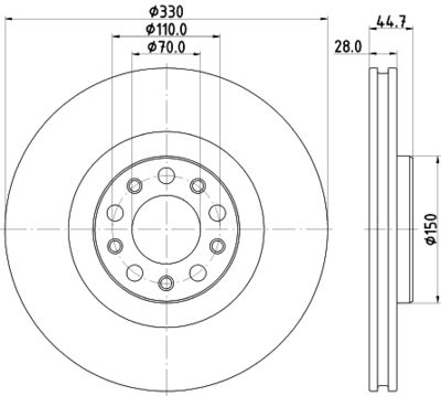 Bremžu diski HELLA PAGID 8DD 355 134-801