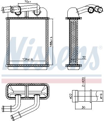 Теплообменник, отопление салона NISSENS 707313