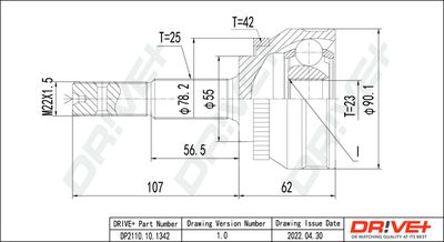 Šarnīru komplekts, Piedziņas vārpsta Dr!ve+ DP2110.10.1342
